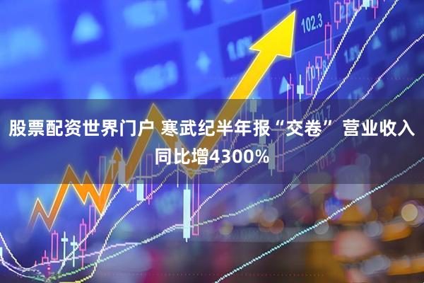股票配资世界门户 寒武纪半年报“交卷” 营业收入同比增4300%
