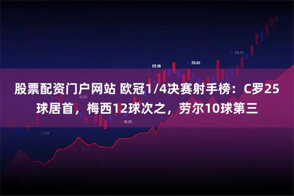 股票配资门户网站 欧冠1/4决赛射手榜：C罗25球居首，梅西12球次之，劳尔10球第三